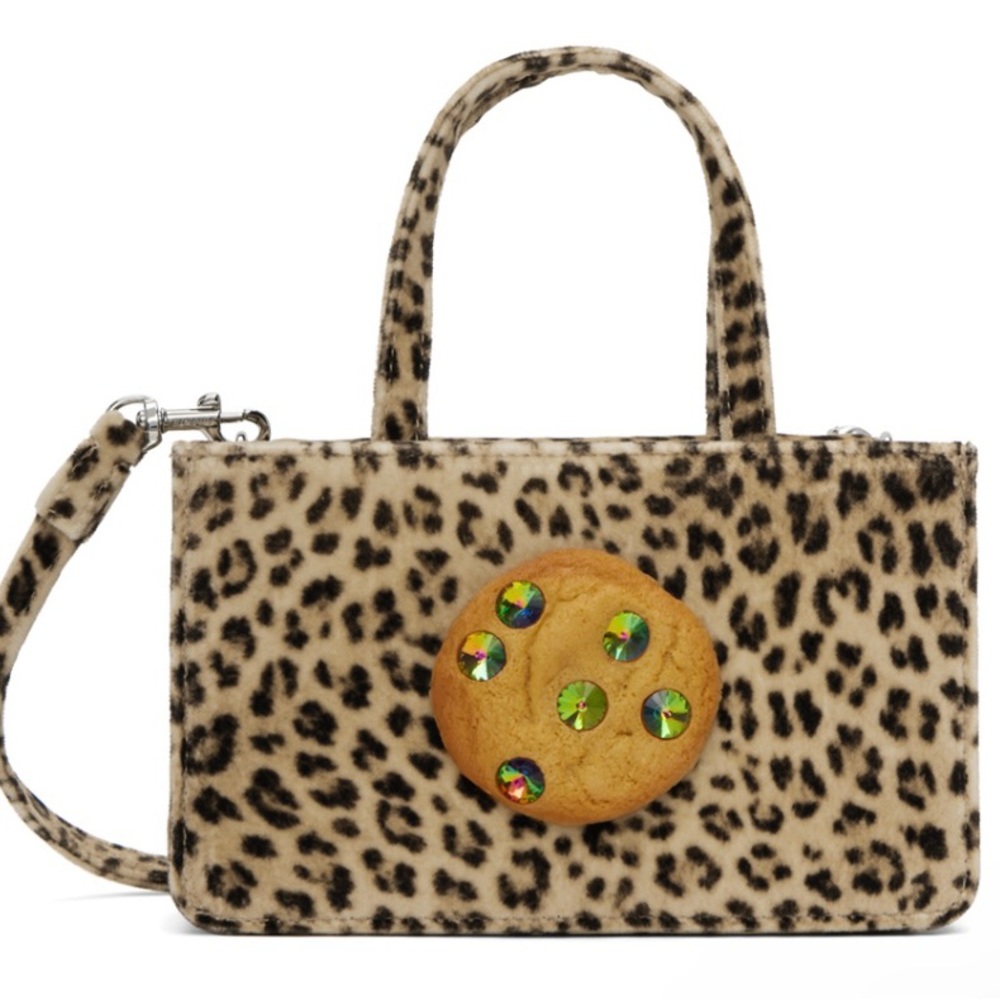 PUPPETS AND PUPPETS Small Jeweled Cookie Bag Leopard